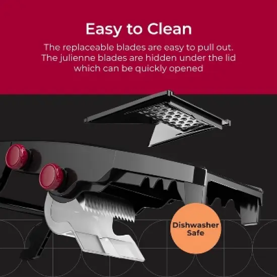 MuellerLiving Mandoline Slicer for Kitchen, Adjustable Vegetable Chopper, Fruit, Cheese Grater, Potato Chips Slicer - Black image {8}