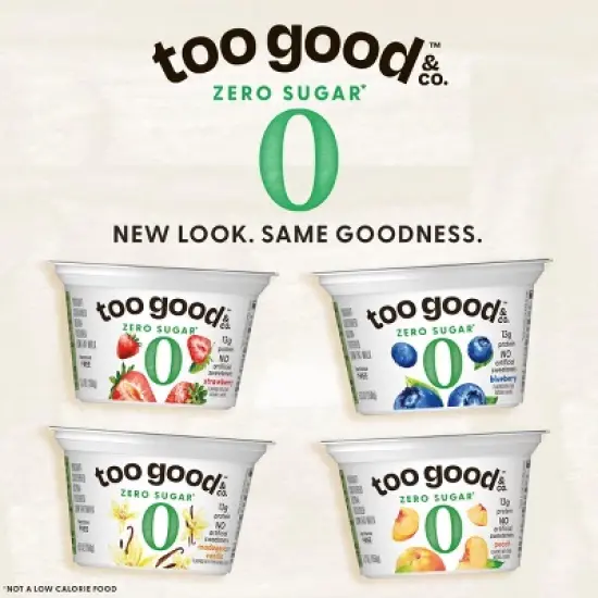 Too Good & Co. Zero Sugar Peach Yogurt - 5.3oz image {2}