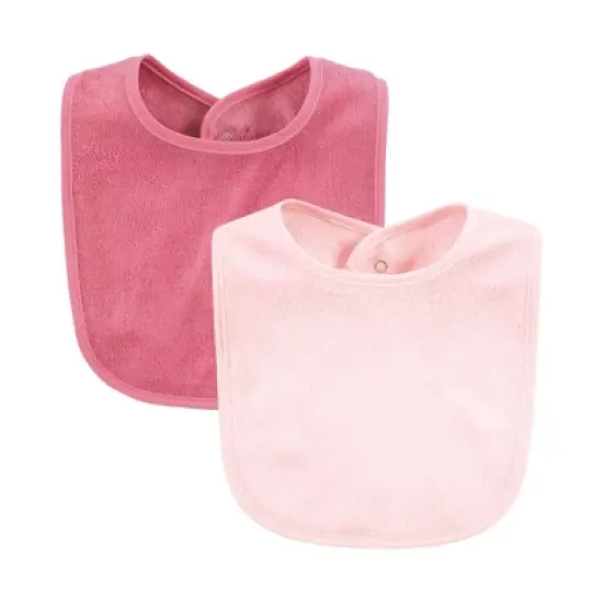 Hudson Baby Infant Girls Rayon from Bamboo Bib with Waterproof Lining 10pk, Pink Black, One Size image {6}