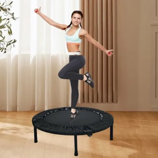 KTMBDW 40 Mini Trampoline Rebounder Trampoline for Adults Max Load 170lbs, Small Trampoline Exercise Trampoline Fitness Indoor/Garden Workout, Black image {11}