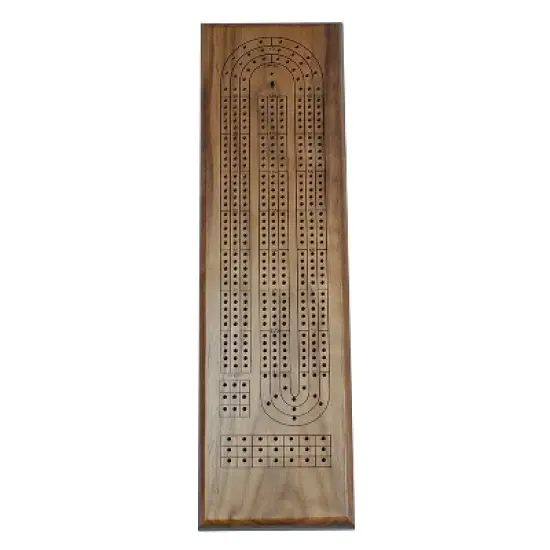WE Games Classic Cribbage Set - Solid Wood Continuous 3 Track Board with Metal Pegs image {8}