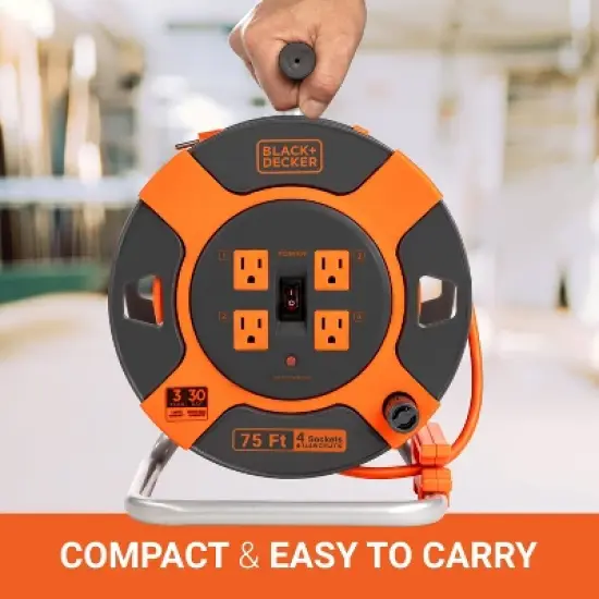 BLACK+DECKER 75' Cord Reel 14AWG 4 Outlets image {4}