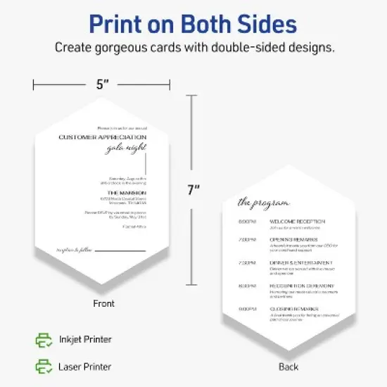 Avery Geo Flat Cards, 5" x 7", Matte White, 20 Total image {5}