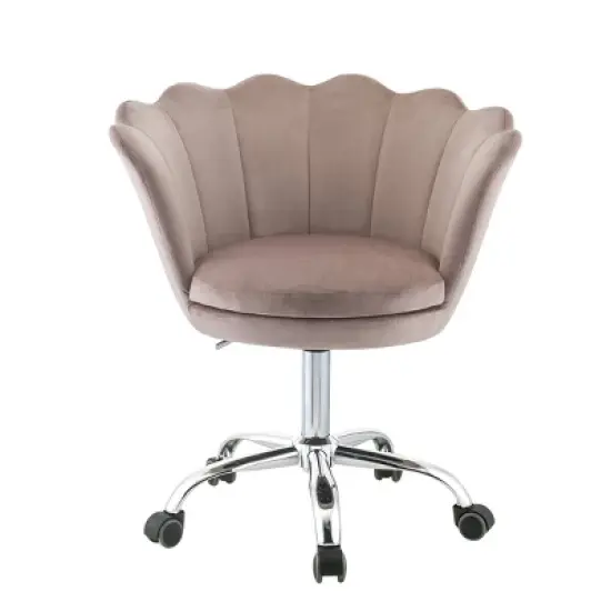 28" Micco Office Chair Rose Quartz Velvet/Chrome - Acme Furniture image {3}