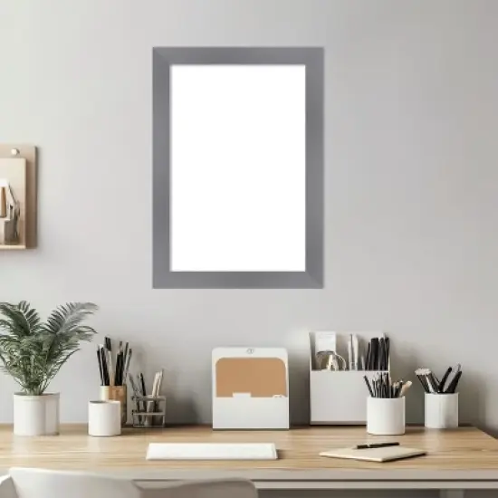 Amanti Art Edwin Grey Framed Dry Erase Magnetic Board image {5}