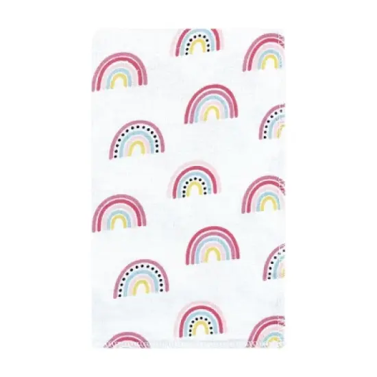 Hudson Baby Infant Girl Cotton Flannel Burp Cloths, Modern Rainbow, One Size image {2}
