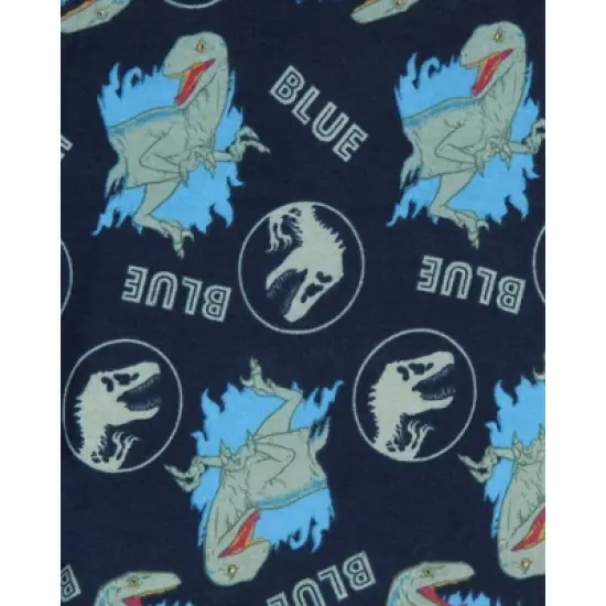 Jurassic World Boys' Movie Film Park Logo Blue Tight Fit Sleep Pajama Set Multicolored image {4}