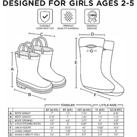 Frozen Anna & Elsa Girl's Rain Boots with Soft Removable Liner, Kids (1-8 Years) image {6}