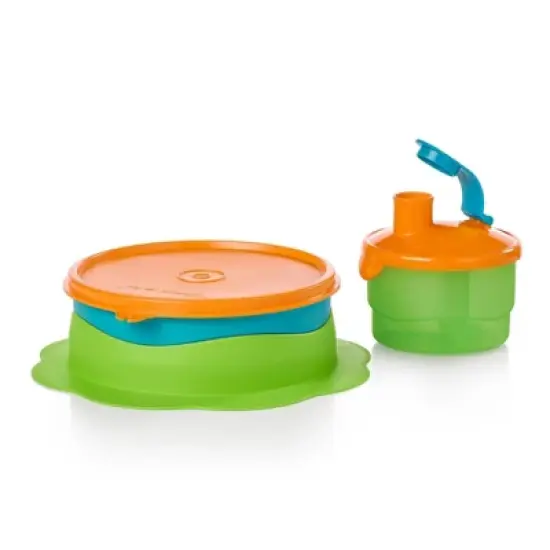 Tupperware Food Storage Baby Feeding Set Blue/Orange/Green image {3}