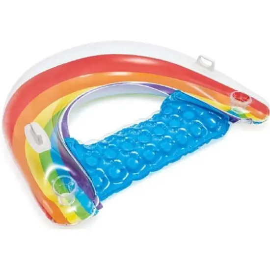 Intex Sit 'N Float Inflatable Pool Float 60" x 39" Rainbow (2-Pack) image {1}