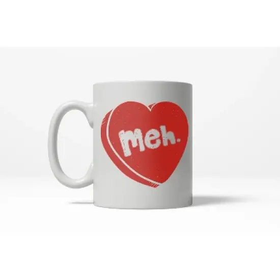 Crazy Dog Meh Candy Heart Cute Funny Valentine's Day Ceramic Coffee Drinking Mug  - 11oz image {6}