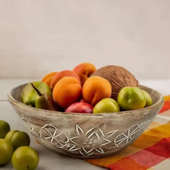 Mela Artisans Suru Valley Bowl Large in Natural over White image {1}