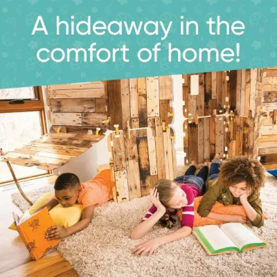 Hearthsong 32-Panel Cabin Style Fantasy Fort Indoor Fort Building Kit with Hook and Loop Connectors image {2}