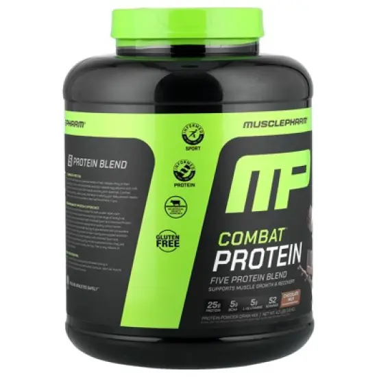 MusclePharm Combat&reg; Protein Powder, Chocolate Milk , 4.2 lbs (1.9 kg) image {3}