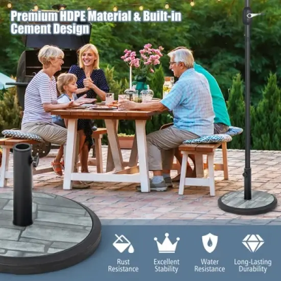 Costway 19'' Patio 35 LBS Round Umbrella Base Stand Holder 1.4''-1.9'' Market Table Outdoor image {6}