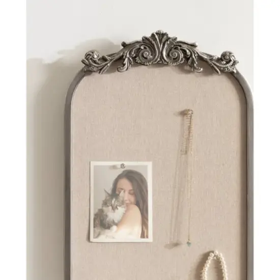Kate & Laurel All Things Decor 13"X25" Arendahl Arch Framed Pinboard Silver image {8}