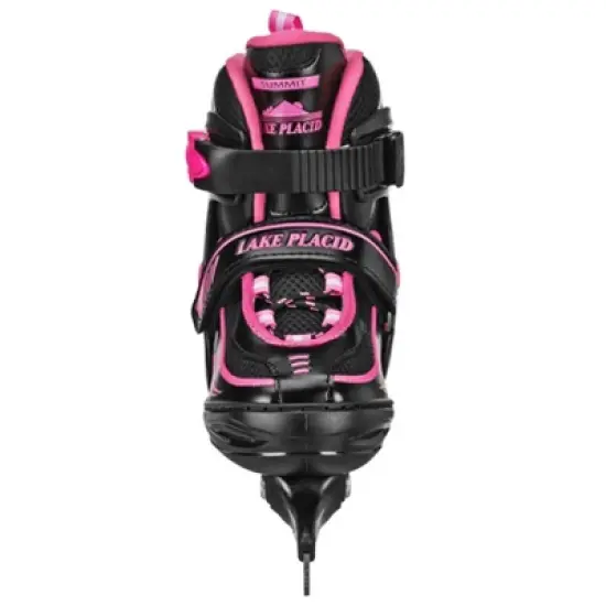 Lake Placid SUMMIT Adjustable Ice Skate - Black/Pink image {4}