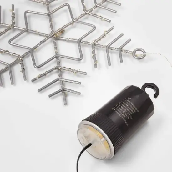 3pk Battery Operated LED Hanging Metal Snowflake Christmas Lights - Wondershop&trade;: Indoor/Outdoor Use with Timer image {2}