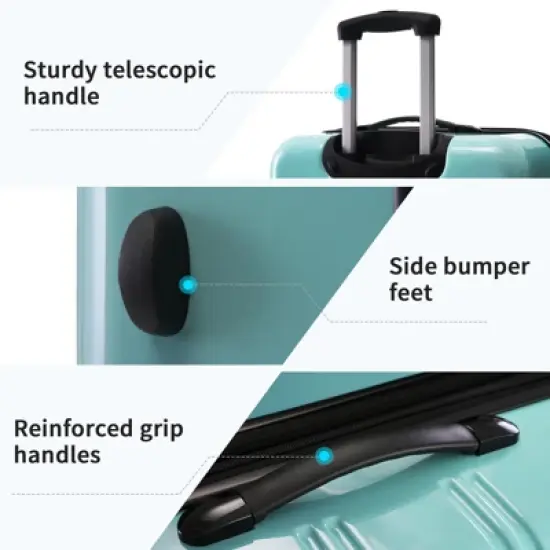 Aukfa 3-Piece Gradient Color Lightweight Hard Shell Expandable Luggage Set with TSA Lock, Available Sizes 20" 24" 28", Multi-Color image {8}