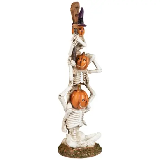 Northlight Trio of Stacked Trick or Treat Jack-O-Lantern Skeletons Halloween Decoration - 12.25" image {2}