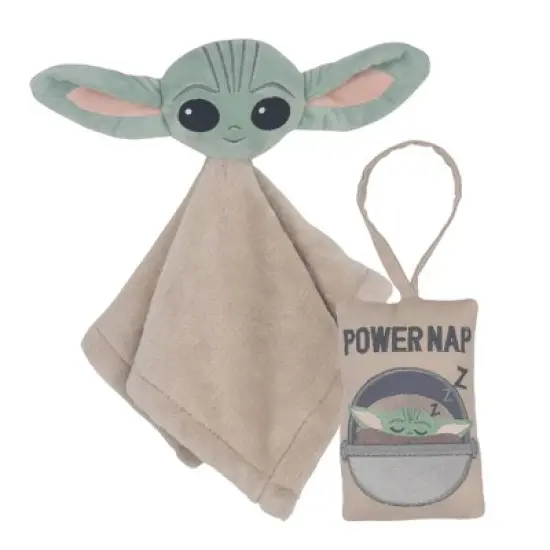 Lambs & Ivy Star Wars Cozy Friends The Child/Baby Yoda Lovey & Door Pillow Gift Set image {1}