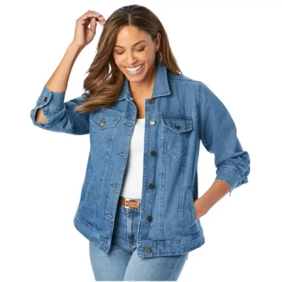 Jessica London Women&rsquo;s Plus Size Classic Cotton Denim Jacket image {4}