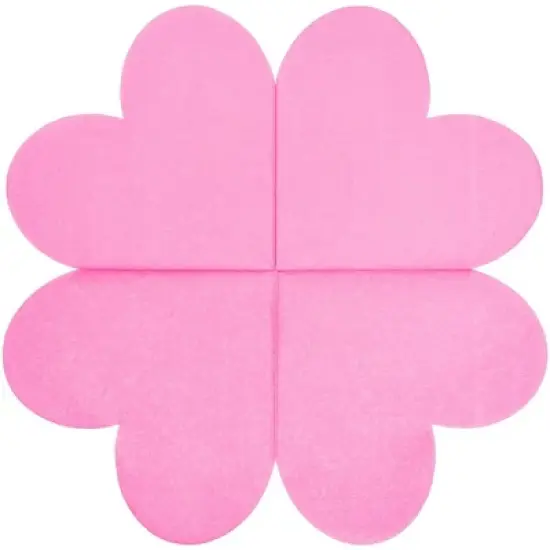 Blue Panda 50-Pack Hot Pink Heart Shaped Disposable Cocktail Paper Napkins for Valentines Party Supplies image {3}