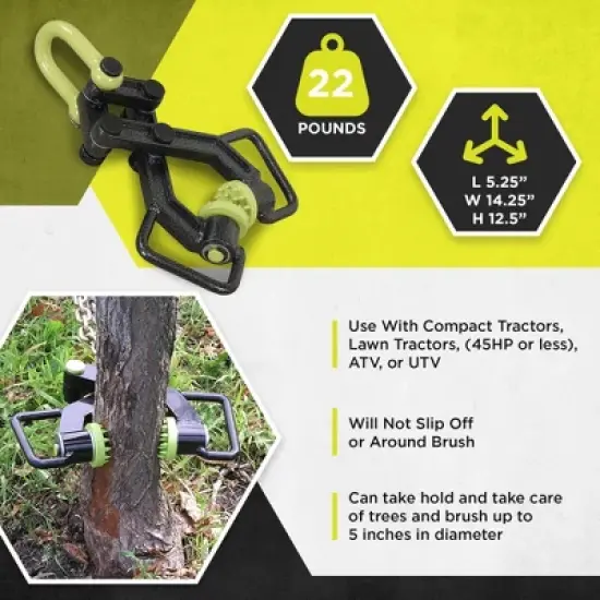 Brush Grubber BG-11 XTREME Larger Brush & Tree Stump Root Puller Remover Tool w/ Rugged Handles, 1" Steel Construction, & 18 Gripping Teeth image {2}