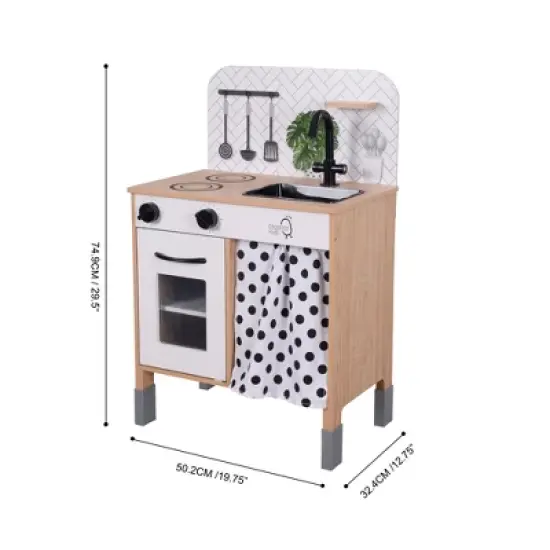 Teamson Kids Little Chef Philly Modern Wooden Kitchen Playset, White/Natural image {3}