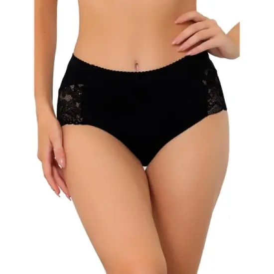 Agnes Orinda Women's Plus Size Mid-Rise Comfy Hipster Lace Trim Silky Briefs image {4}