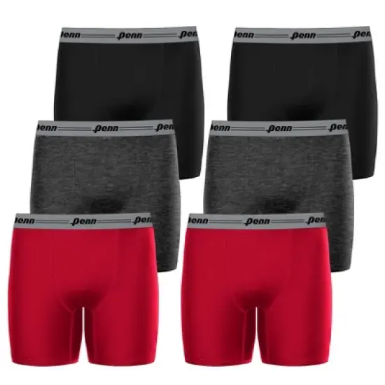 Penn Mens Boxer Performance Briefs Breathable Underwear for Men Value 6 Pack Active Performance Mens Underwear image {8}