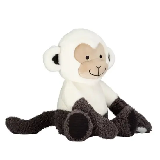 Lambs & Ivy Jungle Party White/Gray Plush Monkey Stuffed Animal Toy - Charlie image {1}