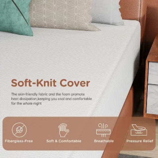 BestMassage 14 Inch Mattress Gel Memory Foam Mattress Medium Firmness Mattresses for Cool Sleep & Pressure Relief CertiPUR-US Certified image {2}