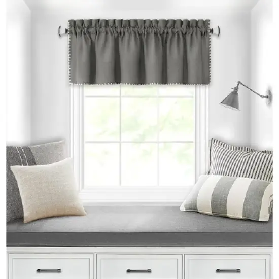 Kate Aurora Coastal Hamptons Living Textured Rod Pocket  Window Valance image {5}