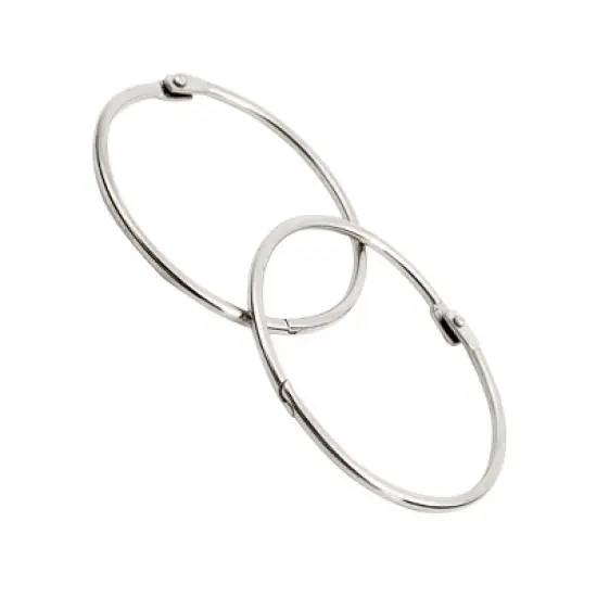 Unique Bargains 3" Inner Diameter Looseleaf Binder Rings for Scrapbooking Book 2 Pcs Silver Tone image {3}