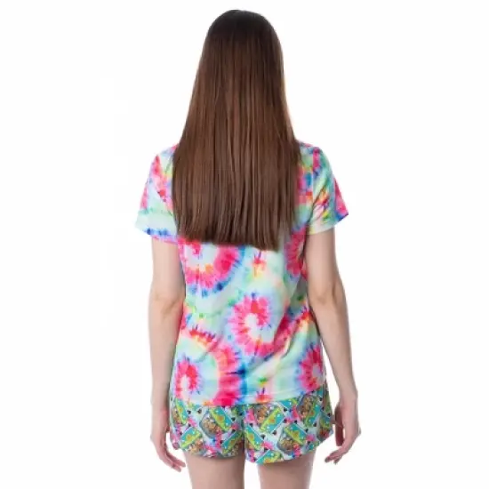Scooby-Doo Womens' Mystery Machine Tie Dye Sleep Pajama Set Short Multicolored image {1}