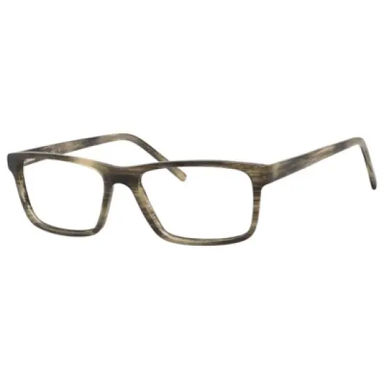 Esquire Designer Mens Rectangular Frame Eyeglasses EQ1527 in Moss/Brown-53mm image {3}