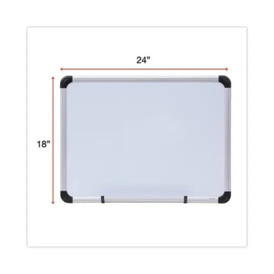 Universal Magnetic Steel Dry Erase Marker Board, 24 x 18, White Surface, Aluminum/Plastic Frame image {2}