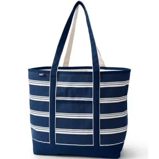 Lands' End Open Top Long Handle Canvas Tote Bag image {7}