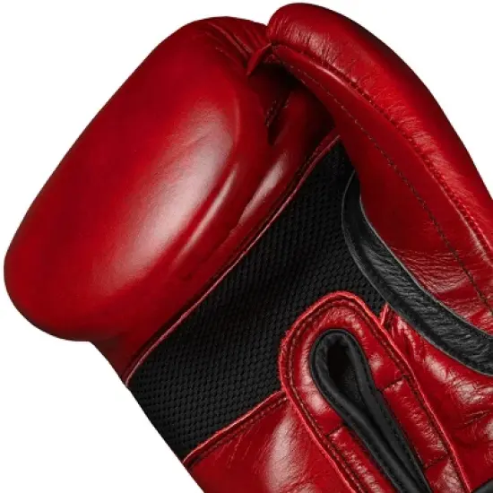 Title Boxing Blood Red Leather Hook and Loop Training Gloves - Red image {4}