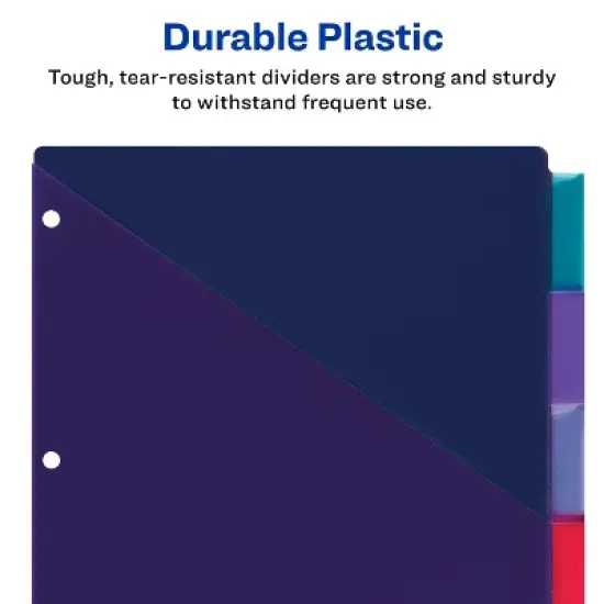 Avery Big Tab Insertable 2 Pocket Dividers for 3 Ring Binders, 5-Tab Sets, Bright Two-Tone Multicolor, 3 Binder Divider Sets (01742) image {5}