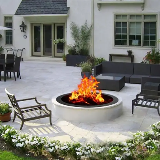 36 Inch Inner / 40 Inch Outer Fire Pit Ring, Heavy Duty Steel Metal Fire Ring Liner for Outdoor DIY Fire Pits image {1}