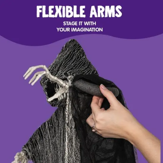 Joyfy 3 Pack Halloween Decoration Hanging Grim Reapers, Halloween Skeleton Flying Ghost D&eacute;cor Prop for Indoor Outdoor Use image {3}