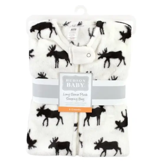 Hudson Baby Plush Long-Sleeve Sleeping Bag, Sack, Blanket, Moose image {1}