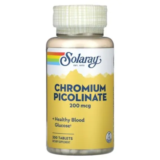 Solaray Chromium Picolinate Tablets, 200 mcg | 200 Count image {4}
