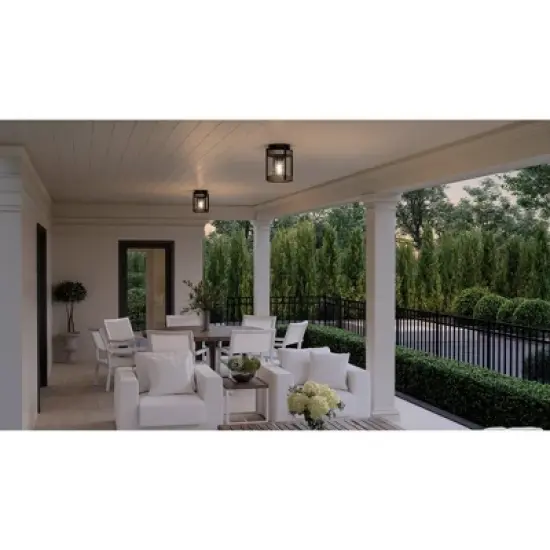 Urban Ambiance Luxury Farmhouse Outdoor Ceiling Light 8''H x 7.375''W,  Midnight Black Finish,  Newark Collection, UHP1352 image {1}