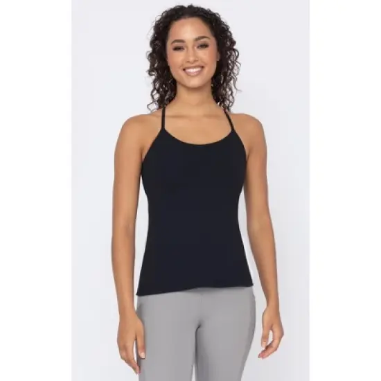 Yogalicious Womens Nude Tech Polygiene Emma Tank Top with High Support Built-In Bra image {3}