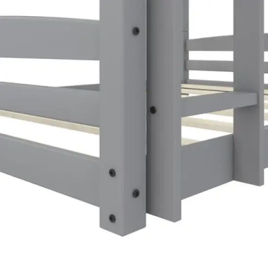 Full Over Full Alaina Floor Wood Bunk Bed - Room & Joy image {11}