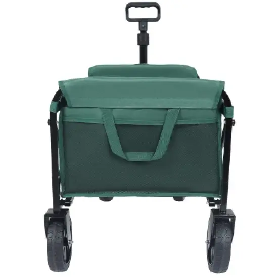 Expandable Dual-Layer Utility Wagon with 100% Extra Space - Grocery CartSupports 225lbs, Green image {6}