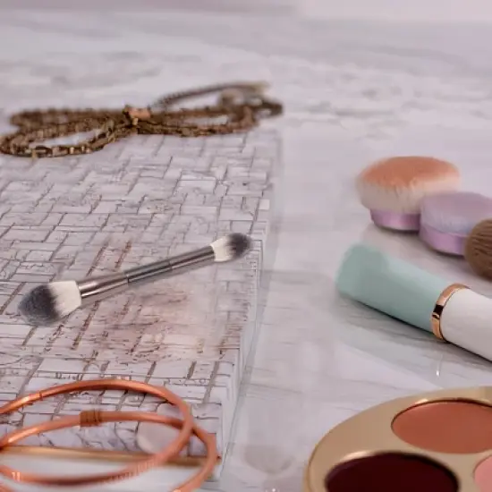 Unique Bargains Convenient Dual-ended Makeup Brush Brown 1 Pc image {4}